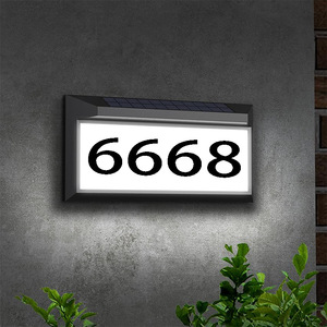 LED <strong>Solar</strong> Address Sign <strong>House</strong> <strong>Number</strong> Illuminated <strong>Solar</strong> Address Plaque Street Outside Garden Driveway <strong>Solar</strong> Door <strong>Number</strong> with Light - Product Image 1