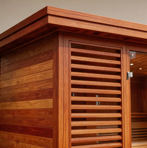 Moderna sauna eléctrica para exteriores de madera maciza de cedro rojo con puerta de vidrio y fácil operación para jardín o spa. - Product Image 3