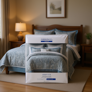 Ahindoo <b>Comforter</b> <b>Set</b> 12-Piece King Size Pure Cotton Jacquard Pattern Breathable Classic Style Bedding Home Use - Product Image 2