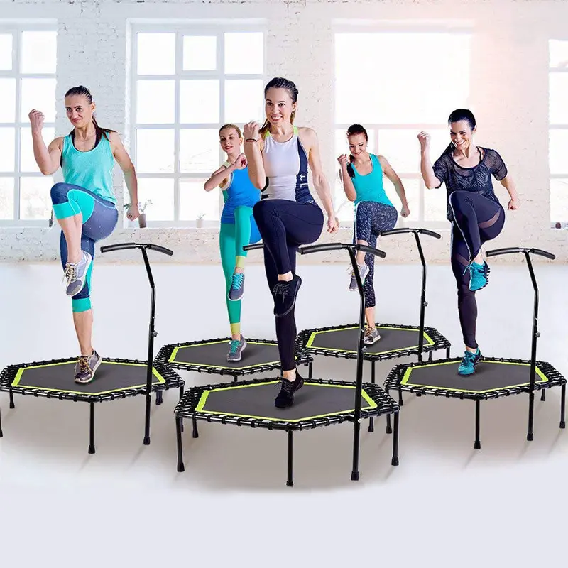 Dành cho người lớn tập thể dục lục giác Trampoline với điều chỉnh xử lý 48 "Mùa Xuân miễn phí rebounder