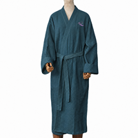 Peignoir doux en tissu gaufré pour hôtel et spa, avec col kimono, pour après la douche, pour couple, vente en gros, lavable en machine