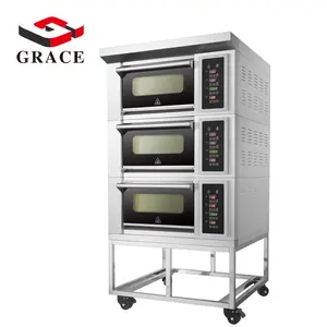 Multifunction Industrial High Quality Bakery Equipment Commercial Electric 3 Deck 3 Tray Oven