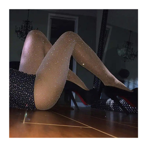 Collants minces à la mode pour femmes japonaises, collants sexy en cristal scintillants transparents scintillants et résille - Product Image 2