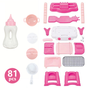 Jeu de simulation de barbecue avec table de cuisson, maison de jeu barbecue, et poupée de 14 pouces qui boit de l'eau et fait pipi - Product Image 4