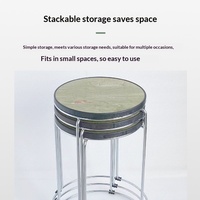 Tabouret empilable moderne en acier épaissi pour mobilier de maison, chaise de salle à manger et rangement