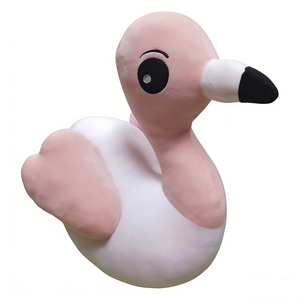 Peluche cygne rose pastel personnalisée, adorable peluche cygne pour fille, jouet en peluche cygne rose doux - Product Image 3
