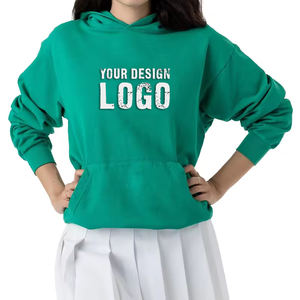 Sweat à capuche pour femme surdimensionné avec poches kangourou, personnalisé en gros, lourd, décontracté, épais, pour l'extérieur - Product Image 2