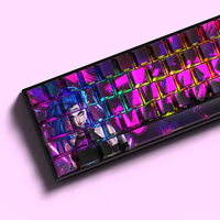 Keycaps PBT Esthétiques Style Manga 129 Touches Profil Cherry Legendes Latérales Translucides pour Clavier Mécanique Personnalisé