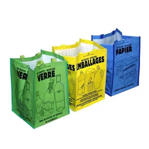 2020 PP tejido respetuoso del medio ambiente auto adhesivo tres en uno bolsas de basura de alta calidad bolsas de basura