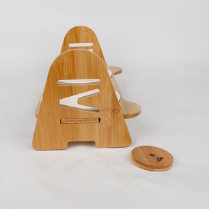 Comedero Doble para Perros y Gatos, Ecológico, de Bambú y Melamina, con Patas Altas - Product Image 1