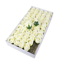 Bouquet de fleurs artificielles en savon rose moderne à deux étages, boîte cadeau avec un design respectueux de l'environnement