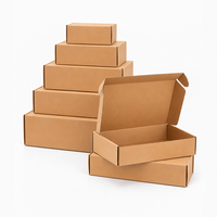 Boîte d'expédition en papier kraft personnalisée pour vêtements, avec bande de déchirement, boîte d'emballage de transport extra-résistante