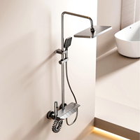Robinetterie de bain et de douche haut de gamme en laiton à poignée unique, ensemble de pommeau de douche pluie chromé classique pour hôtels, suite de salle de bain classique