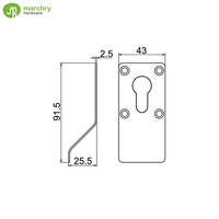 Plaque de protection antivol pour porte en acier inoxydable avec support de sécurité pour serrure à cylindre européen