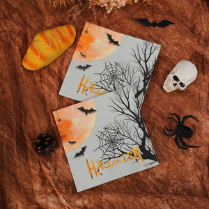 New Halloween bat-patterned holiday-specific napkins, made from virgin wood pulp, double-layered, thickened, small pack, - Product Image 1