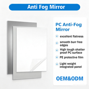 Panneau miroir composite anti-buée pour PC avec plaque de support blanche en PS, miroir en plastique incassable pour armoire de salle de bain - Product Image 2