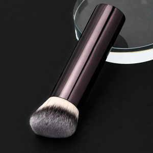 <span class=keywords><strong>Pinceau</strong></span> de maquillage professionnel à manche métallique, brun, pour fond de teint, outil de maquillage à marque privée - Product Image 6