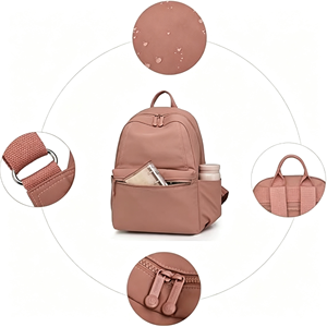 Mochila para Mujer, para Viaje, Tamaño A4, Nailon, Múltiples Compartimentos, Diseño Ergonómico Ligero con Correa Ajustable, Personalizable OEM, MOQ300 - Product Image 1