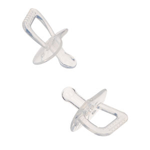 Sucette plate et <span class=keywords><strong>ronde</strong></span> en silicone pour bébé, de qualité alimentaire, transparente, vente en gros - Product Image 1