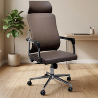 Chaise de bureau de direction moderne en cuir, à dossier haut, ergonomique, réglable en hauteur, pivotante, pour salle de conférence et réunion, de luxe