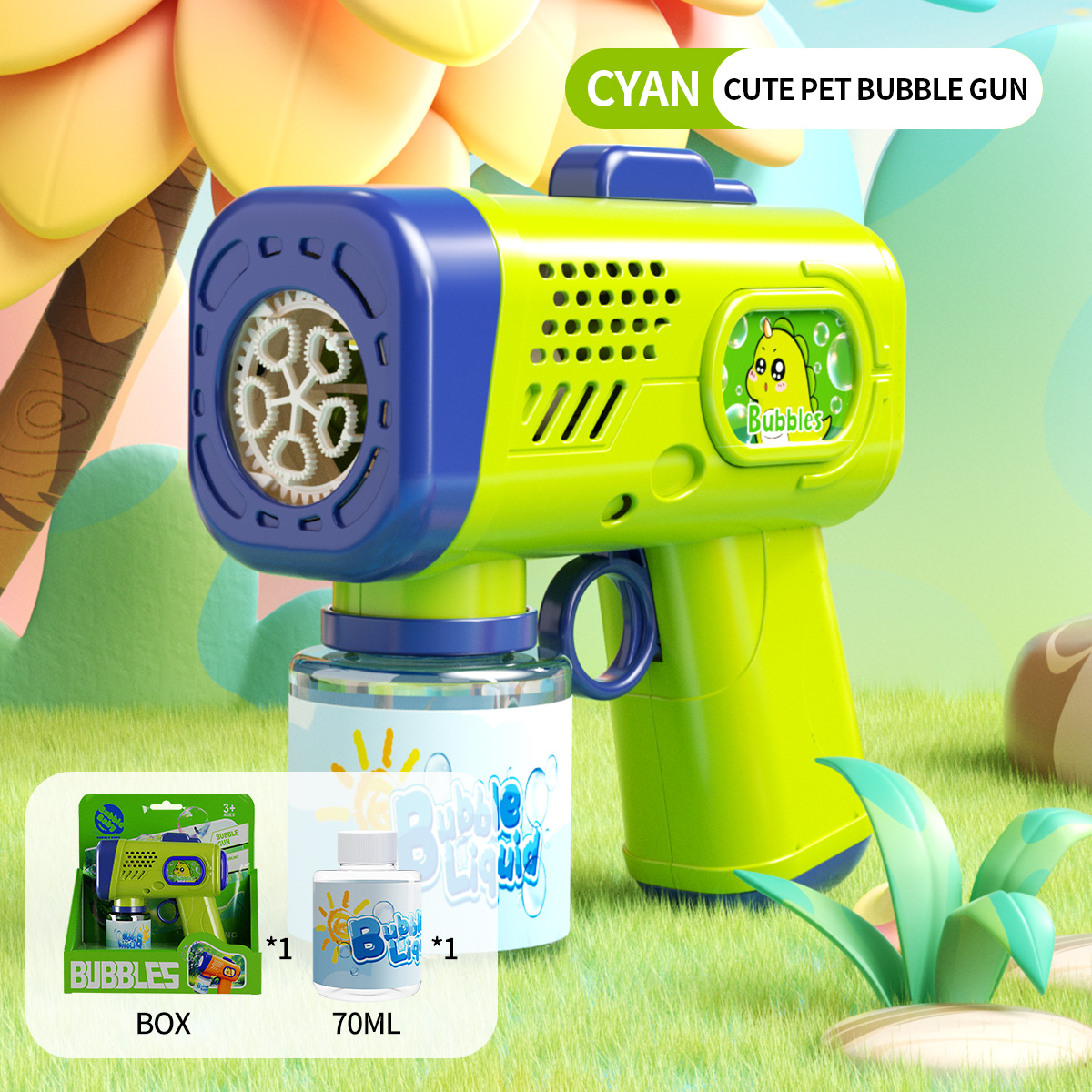 BE-003 Cyan+70ml eau-Boîte présentoir
