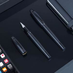 Wholesale Custom Black Gel <b>Roller</b> Pens 0.5mm Luxury Smooth Body Metal Ball Pen Non-Erasable for Personal Logo Promotional Gifts - Product Image 1