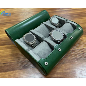 6 Slots PU Leather Watch <b>Roll</b> Case, Custom Logo Travel Watch Storage <b>Box</b>, Portable Watch Display Organizer for Men, Factory - Product Image 3