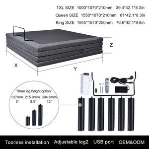 Электрическая регулируемая кровать Tecforcare с массажем, размер Queen, металлическое основание кровати с регулировкой, с пультом дистанционного управления, в наличии в США - Product Image 3