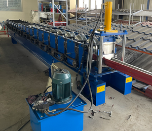 Hệ Thống Cắt Thủy Lực Trạm Thủy Lực Tile Rolling Roof Rain Square Gutter Making <span class=keywords><strong>Machine</strong></span> Với 4 Tấn Hướng Dẫn Sử Dụng Decoiler - Product Image 5