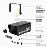 Machine à fumée LED 400W avec télécommande, effet de glace sèche portable pour scène, fête, mariage, DJ