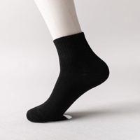 Chaussettes unies noires, blanches et grises en gros à prix réduit pour hommes – Chaussettes courtes décontractées 100 % polyester
