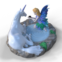 Commande en gros personnalisée artisanale fée aromatique Figurine porte-encens résine licorne Animal reflux cône d'encens brûleur cascade