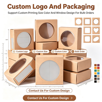 Boîtes en carton ondulé rigide jetables personnalisées avec fenêtre transparente en PVC pour sushis, bonbons, en-cas - Emballage alimentaire avec impression de logo personnalisée