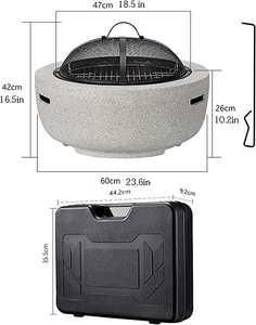 Brasero Moderno de Gas Propano con Pantalla Antichispas y Construcción de Hormigón para Uso en Exteriores - Product Image 5