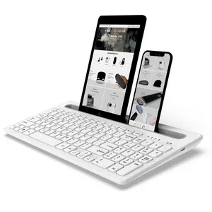 BT8022XR Multi-device Rechargeable BT 5.0 Cordless Ultra Thin Keyboard Scissors Keycap For Desktop Tablet Mobile Holder