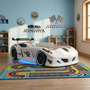 Lit de voiture en plastique ABS écologique pour enfants Speedy Boy pour garçon avec lumière LED et télécommande, fabricant turc de phares - Product Image 3