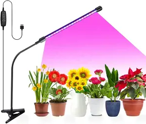 Amazon hot sales 10W indoor adjustable light plant growth led 1 head flexible clip led plant grow light