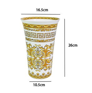 Jarrón de Cerámica de Boca Ancha, Creativo, Amarillo, Esmaltado, para Arreglos Florales - Product Image 1