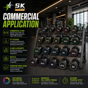 Set di <span class=keywords><strong>manubri</strong></span> rotondi in TPU SK per <span class=keywords><strong>allenamento</strong></span> di forza, ideali per palestre, centri fitness e uso domestico. - Product Image 2