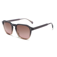 Lunettes de soleil carrées rétro en acétate à double rivet, protection UV400, ultra légères, unisexe, pour usage quotidien, extérieur, trajets, logo personnalisé