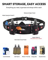 Ceinture d'hydratation de course avec 2 flacons souples, sac banane à 6 poches, garniture réfléchissante et clip pour dossard, pour la course et l'entraînement