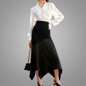 New Arrival <strong>Hanky</strong> <strong>Hem</strong> Solid Women's Skirt Irregular Bodycon High Waist Ladies <strong>Dresses</strong> Elegant Maxi Skirts for Women - Product Image 2