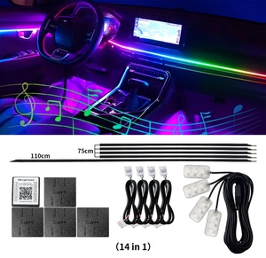 14 en 1 Couleur Rgb Symphonie Voiture Atmosphère Intérieur Led Acrylique Guide Fibre Optique Décoration Universelle Lumières Ambiantes F - Product Image 1