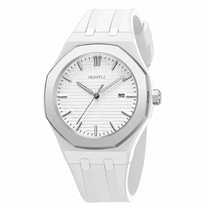 Stainless Steel Alloy <b>Case</b> Quartz <b>Watch</b> Fashion Sports Silicone Strap Calendar Quartz <b>Watch</b> Couple <b>Watch</b> - Product Image 1