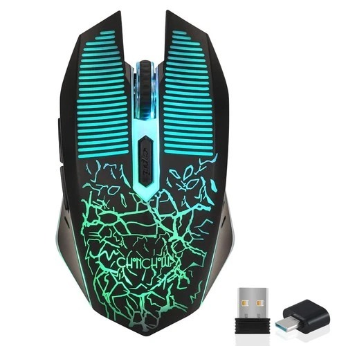 Rechargeable Wireless Gaming Mouse with Colorful Luminous 4-Speed DPI for Computer Laptop Use