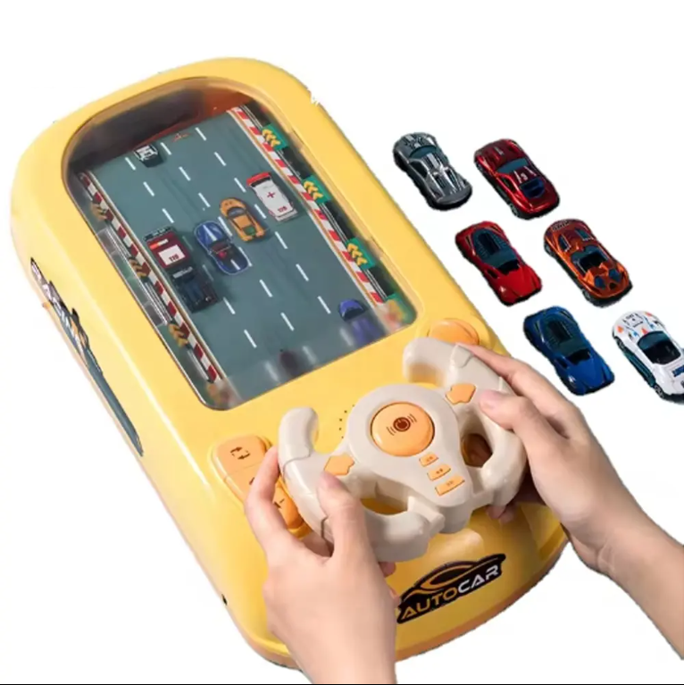 Прочный пластиковый настольный симулятор гоночный автомобиль игрушка с рулевым колесом детская развивающая приключенческая электронная игра