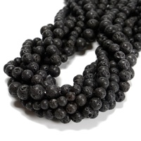 도매 대량 블랙 용암석 라운드 비즈 화산석 비즈 팔찌 제작용 4mm 6mm 8mm 10mm 12mm