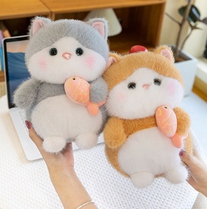 Nuovo Peluche Gatto Cartone Animato con Imbottitura in Cotone PP, Gattino Amante del Pesce, Regalo di Compleanno per Bambini - Product Image 4