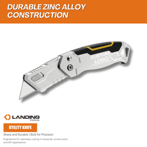 Cuchillo Utilitario de Hoja Fija de Alta Calidad 521001, Hoja SK5, Cambio Rápido con Botón, Mango de Aleación de Zinc Plateado, Personalizado OEM, para Corte DIY - Product Image 2