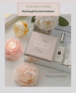 Wholesale Price Peony Flower Shaped Scented Paraffin Wax Candle Creative Atmosphere <b>Ornament</b> for Mother's Day & Birthdays - Product Image 6